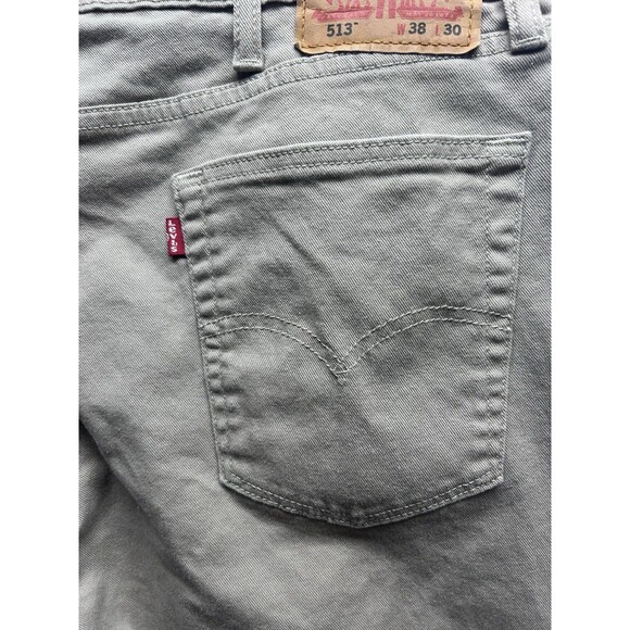 Levi’s 513 Slim Straight Mens 38x30 Khaki Tan Jeans Actual 38x29 - Picture 4 of 8